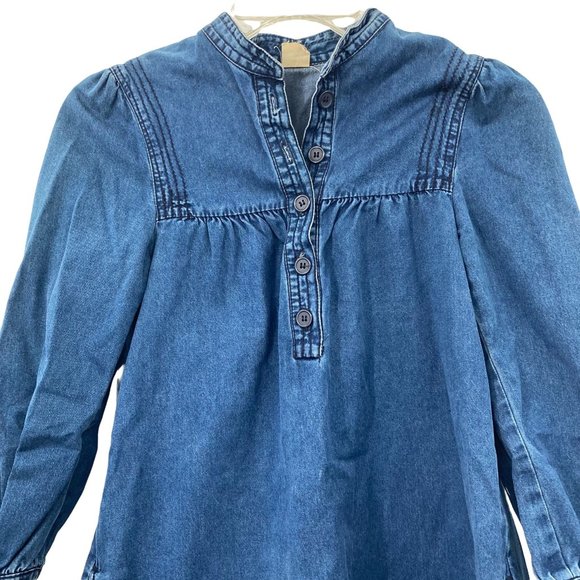 H&M DRESS BLUE DENIM WOMENS SIZE 2 - Picture 2 of 7